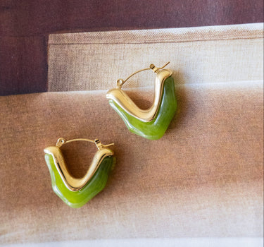 TILTIL Set of 2 Hoops Torty Organic Green - Things I Like Things I Love