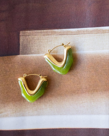 TILTIL Set of 2 Hoops Torty Organic Green - Things I Like Things I Love