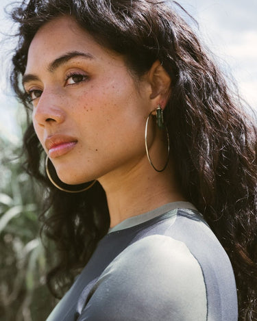 TILTIL Set of 2 Hoops Torty Organic Green - Things I Like Things I Love