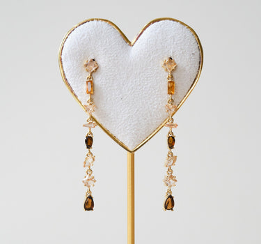 TILTIL Set Of 2 Jane Zircon Long Stud Earrings Gold - Things I Like Things I Love