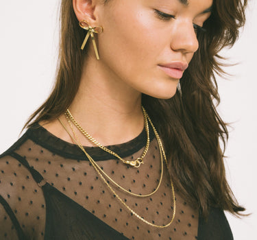 TILTIL Set of 2 Little Bows Earrings Gold - Things I Like Things I Love