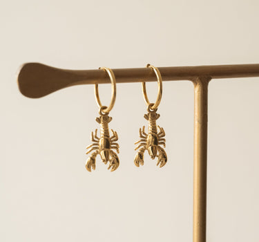 TILTIL Set of 2 Lovely Lobster Hoops Gold - Things I Like Things I Love