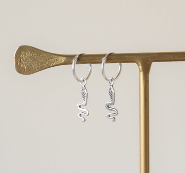 TILTIL Set of 2 Sally Snake Hoop Silver - Things I Like Things I Love