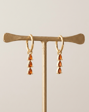 TILTIL Set van 2 Amber Zircon Drop Earrings Goud - Things I Like Things I Love