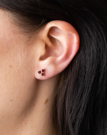 TILTIL Set van 2 Earrings Zircon Stud Goud Bordeaux - Things I Like Things I Love