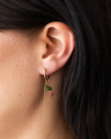 TILTIL Set van 2 Gem Chain Drop Earrings Goud Groen - Things I Like Things I Love