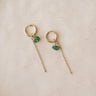 TILTIL Set van 2 Gem Chain Drop Earrings Goud Groen - Things I Like Things I Love