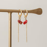 TILTIL Set van 2 Gem Chain Drop Earrings Goud Oranje - Things I Like Things I Love