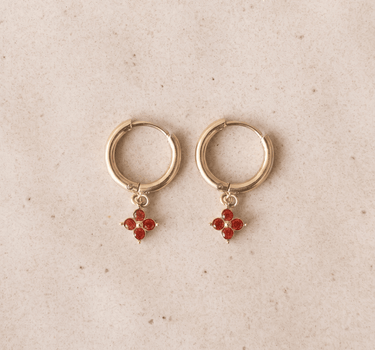 TILTIL Set van 2 Jade Star Zircon Earrings Goud Oranje - Things I Like Things I Love