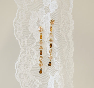 TILTIL Set van 2 Jane Zircon Long Stud Oorbellen Goud - Things I Like Things I Love