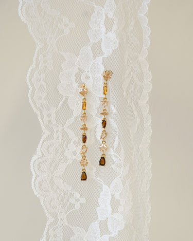 TILTIL Set van 2 Jane Zircon Long Stud Oorbellen Goud - Things I Like Things I Love