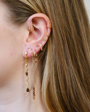 TILTIL Set van 2 Jane Zircon Long Stud Oorbellen Goud - Things I Like Things I Love