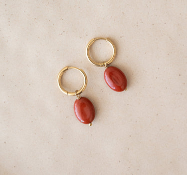TILTIL Set van 2 Juniper Earrings Gold Rood - Things I Like Things I Love