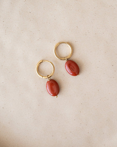 TILTIL Set van 2 Juniper Earrings Gold Rood - Things I Like Things I Love