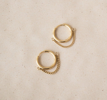 TILTIL Set van 2 Layered Chain Hoop Earrings Goud - Things I Like Things I Love