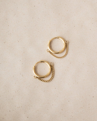 TILTIL Set van 2 Layered Chain Hoop Earrings Goud - Things I Like Things I Love