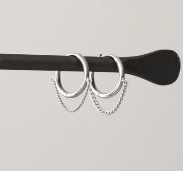 TILTIL Set van 2 Layered Chain Hoop Earrings Zilver - Things I Like Things I Love