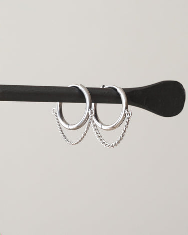 TILTIL Set van 2 Layered Chain Hoop Earrings Zilver - Things I Like Things I Love