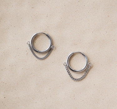 TILTIL Set van 2 Layered Chain Hoop Earrings Zilver - Things I Like Things I Love