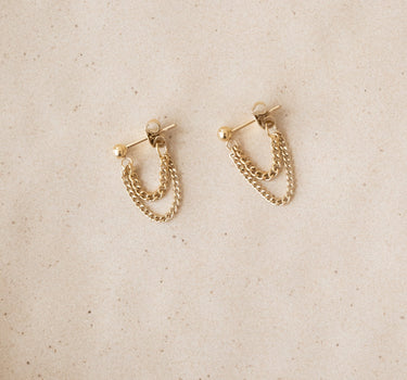TILTIL Set van 2 Layered Chain Stud Earrings Goud - Things I Like Things I Love