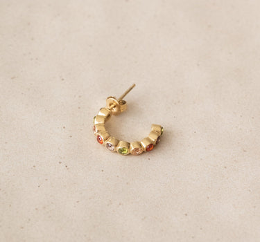TILTIL Set van 2 Multi Stone Hoop Earrings Goud - Things I Like Things I Love