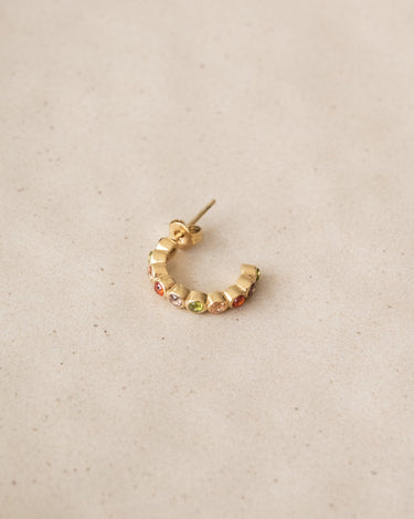 TILTIL Set van 2 Multi Stone Hoop Earrings Goud - Things I Like Things I Love