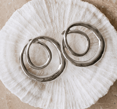 TILTIL Set van 2 Round and Round Statement Earrings Zilver - Things I Like Things I Love