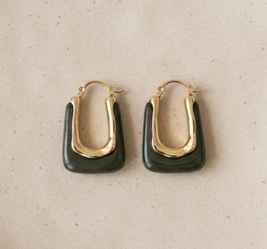 TILTIL Set van 2 Torty Earrings Gold Groen Goud - Things I Like Things I Love