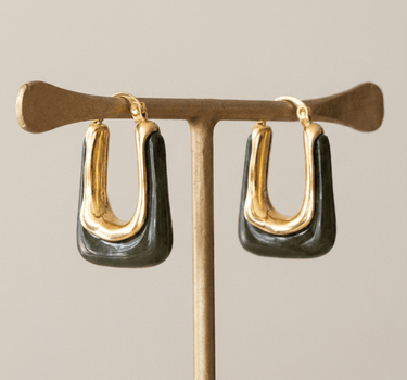 TILTIL Set van 2 Torty Earrings Gold Groen Goud - Things I Like Things I Love
