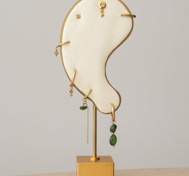 TILTIL Set van 2 Twin Gem Drop Earrings Groen Goud - Things I Like Things I Love