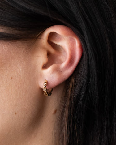 TILTIL Set van 2 Zircon Brown Earrings Goud - Things I Like Things I Love