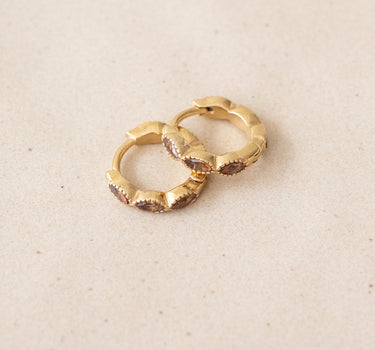 TILTIL Set van 2 Zircon Brown Earrings Goud - Things I Like Things I Love
