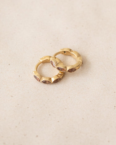 TILTIL Set van 2 Zircon Brown Earrings Goud - Things I Like Things I Love