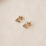 TILTIL Set van 2 Zircon Stud Earrings Goud Bruin - Things I Like Things I Love