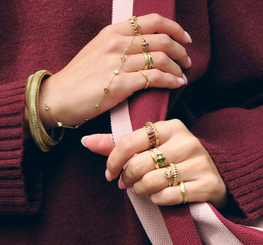 TILTIL Silver Zircon Hand Chain Goud - Things I Like Things I Love