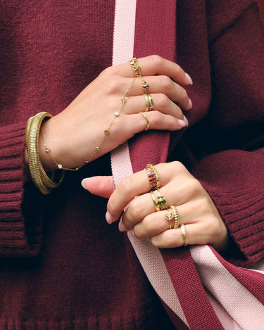 TILTIL Silver Zircon Hand Chain Goud - Things I Like Things I Love