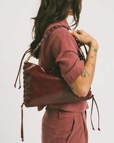 TILTIL Skye Laced Croco Bag Bordeaux - Things I Like Things I Love