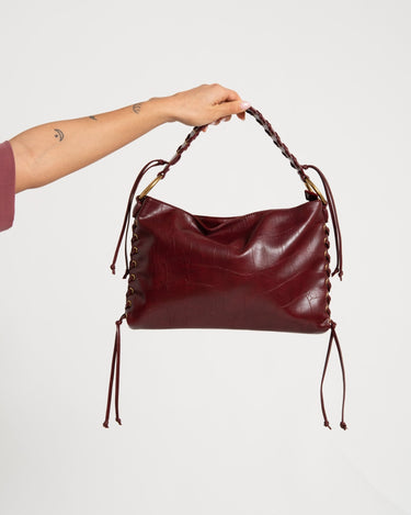 TILTIL Skye Laced Croco Bag Bordeaux - Things I Like Things I Love