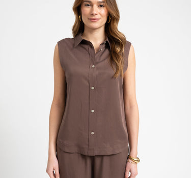 TILTIL Sleeveless Juna Blouse Brown - Things I Like Things I Love