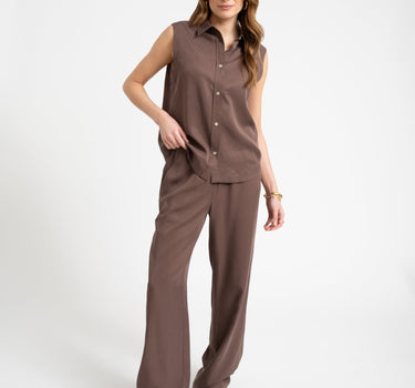 TILTIL Sleeveless Juna Blouse Brown - Things I Like Things I Love