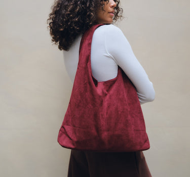 TILTIL Slouchy Faux Suede Bag Bordeaux - Things I Like Things I Love