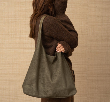 TILTIL Slouchy Faux Suede Bag Green - Things I Like Things I Love
