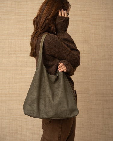 TILTIL Slouchy Faux Suede Bag Green - Things I Like Things I Love