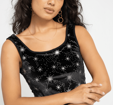 TILTIL Sofia Starry Velvet Top Black - Things I Like Things I Love