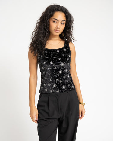TILTIL Sofia Starry Velvet Top Black - Things I Like Things I Love
