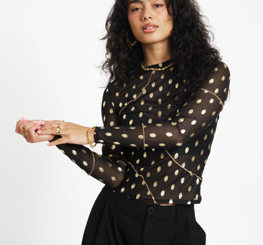 TILTIL Sora Dotted Mesh Black - Things I Like Things I Love