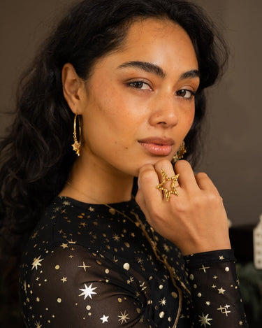 TILTIL Statement Star Adjustable Ring Gold - Things I Like Things I Love