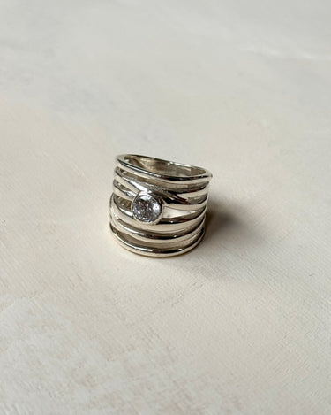 TILTIL Statement Stripes Zircon Ring Silver - Things I Like Things I Love