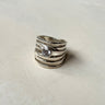 TILTIL Statement Stripes Zircon Ring Silver - Things I Like Things I Love