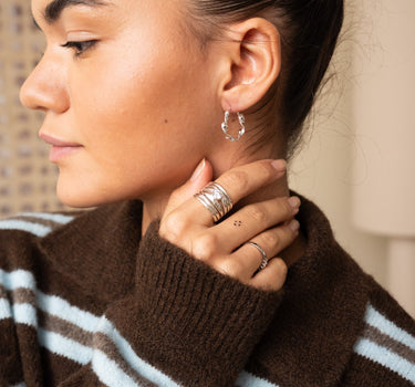 TILTIL Statement Stripes Zircon Ring Silver - Things I Like Things I Love